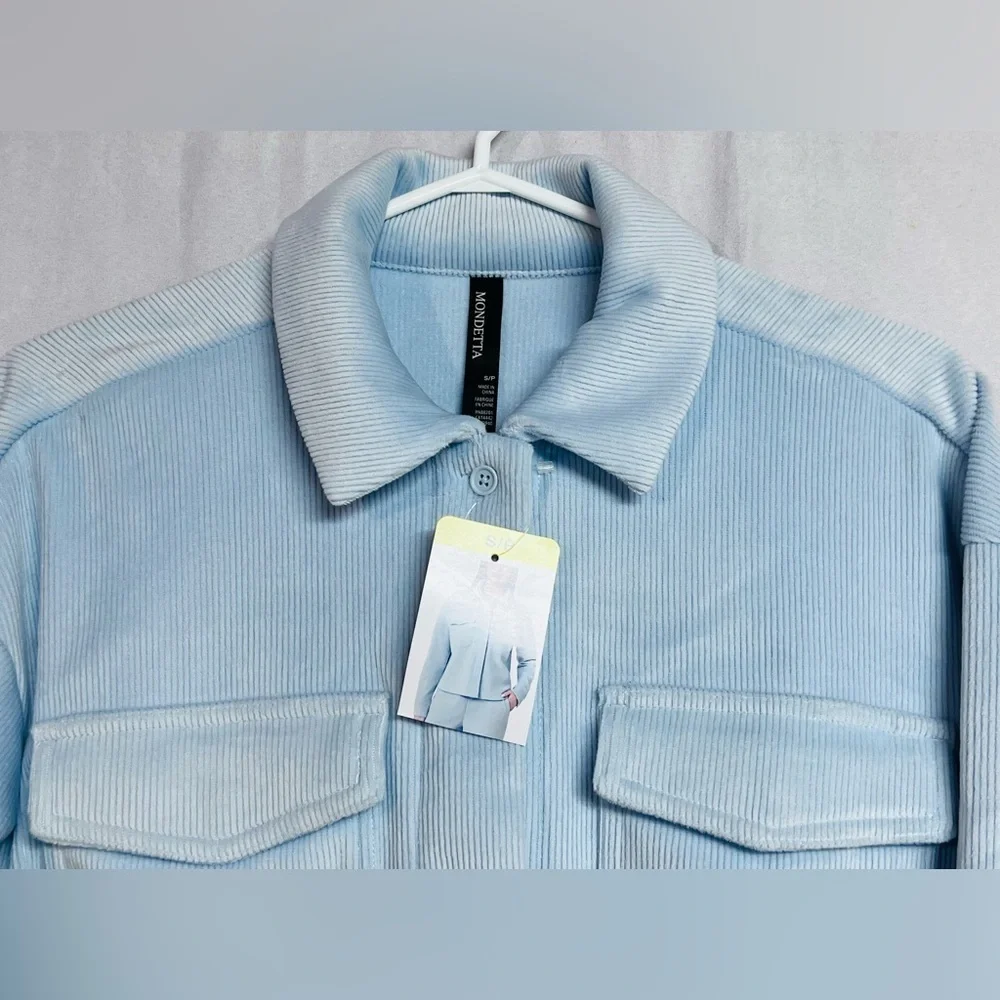 Mondetta Women's Cropped Corduroy Button Down Shirt NWT - Picture 6 of 8